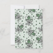 Green St Patricks Day Baby shower bedankkaart (Achterkant)