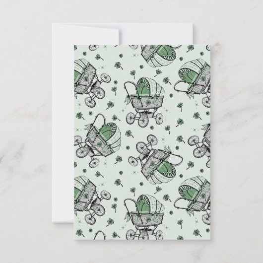 Green St Patricks Day Baby shower bedankkaart (Achterkant)