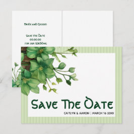 Green St. Patricks Day Celtic Save the Date Briefkaart