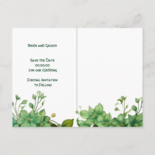 Green St. Patricks Day Celtic Save the Date Briefkaart (Achterkant)