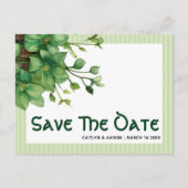 Green St. Patricks Day Celtic Save the Date Briefkaart (Voorkant)