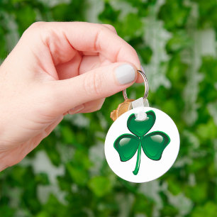 Green St Patricks Day Clover-Sleutelhanger Sleutelhanger