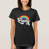 Green St Patricks Day For Women Lucky Rainbow Retr T-shirt (Voorkant)