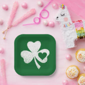 Green St Patricks Day, het hart van de Ierse Patty Papieren Bordje (Feest)