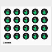 Green St Patrick's Day Irish Shamrock Leaf 2023 Ronde Sticker (Vel)