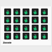 Green St Patrick's Day Irish Shamrock Leaf 2023 Vierkante Sticker (Vel)