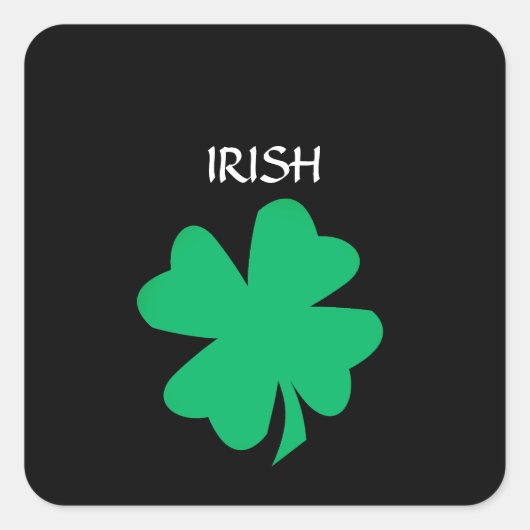 Green St Patrick's Day Irish Shamrock Leaf 2023 Vierkante Sticker (Voorkant)