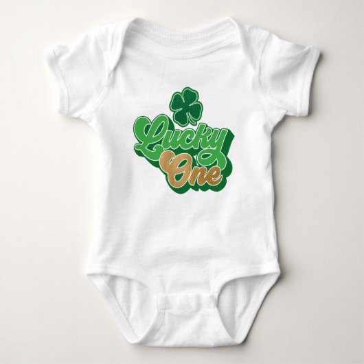 Green St. Patrick's Day Lucky One Baby Bodysuit (Voorkant)