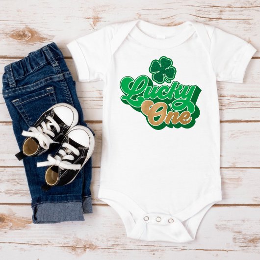 Green St. Patrick's Day Lucky One Baby Bodysuit