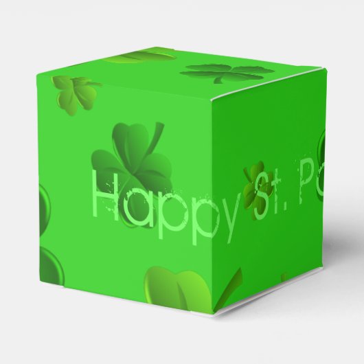 Green St. Patricks Day Party Favor Boxes Bedankdoosjes (Achterkant)