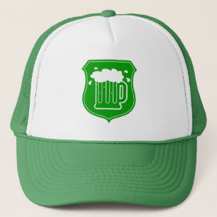 Green St Patrick's Day party pet met bier logo