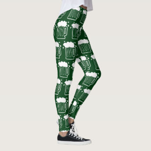 Green St Patrick's Day Roep met bierprint Leggings