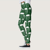 Green St Patrick's Day Roep met bierprint Leggings (Links)