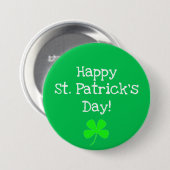 Green St. Patricks Day Shamrock Irish Button (Voorkant /achterkant)