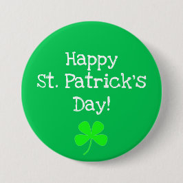 Green St. Patricks Day Shamrock Irish Button