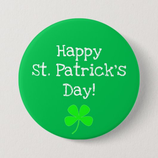 Green St. Patricks Day Shamrock Irish Button (Voorkant)