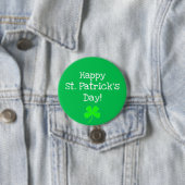 Green St. Patricks Day Shamrock Irish Button (In situ)