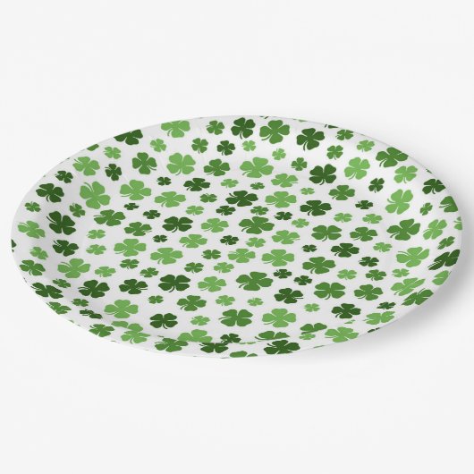 GREEN ST PATRICKS DAY SHAMROCKS PAPIEREN BORDJE (Gekanteld)