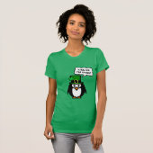 Green St Pattys Day pinguïn t shirt voor vrouwen (Voorkant volledig)