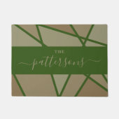 Green Stained Glass Imitation Welcome Home Family Deurmat (Voorkant)