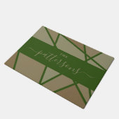 Green Stained Glass Imitation Welcome Home Family Deurmat (Schuin)