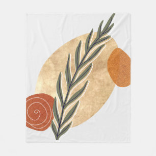 Green Stalk Boho Fleece Deken