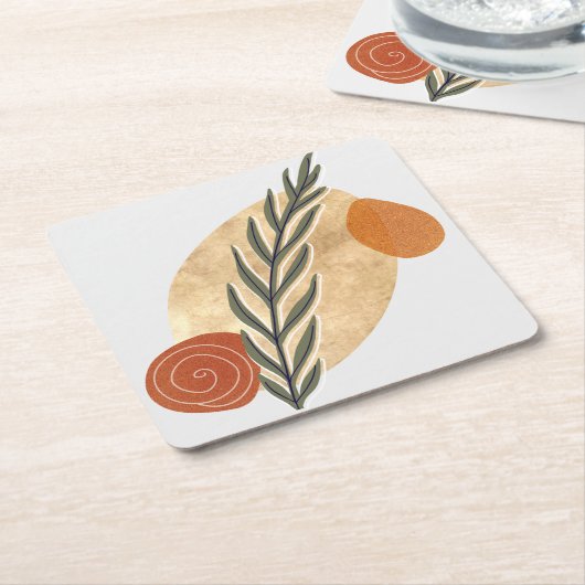 Green Stalk Boho Kartonnen Onderzetters (Schuin)