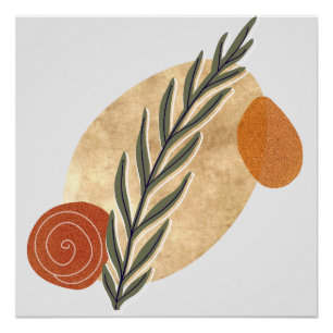 Green Stalk Boho Perfect Poster