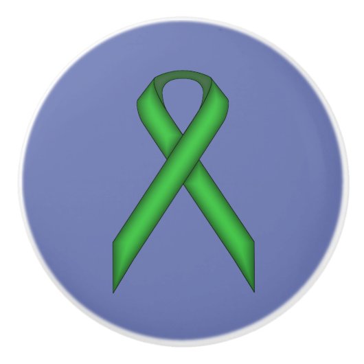 Green Standard Ribbon van Kenneth Yoncich Keramische Knop (Voorkant)