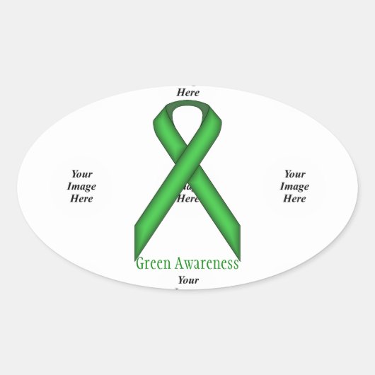Green Standard Ribbon van Kenneth Yoncich Ovale Sticker (Voorkant)