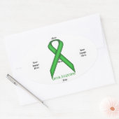 Green Standard Ribbon van Kenneth Yoncich Ovale Sticker (Envelop)