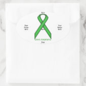 Green Standard Ribbon van Kenneth Yoncich Ovale Sticker (Tas)