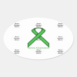 Green Standard Ribbon van Kenneth Yoncich Ovale Sticker