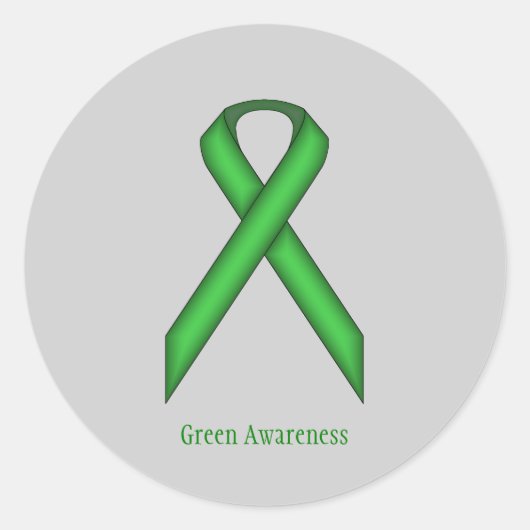 Green Standard Ribbon van Kenneth Yoncich Ronde Sticker (Voorkant)