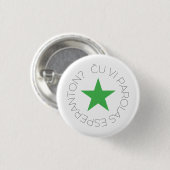 Green Star-Button, Esperanto/Verda Stelo 2 Ronde Button 3,2 Cm (Voorkant /achterkant)