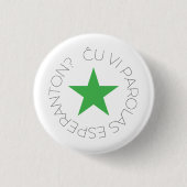 Green Star-Button, Esperanto/Verda Stelo 2 Ronde Button 3,2 Cm (Voorkant)