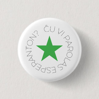 Green Star-Button, Esperanto/Verda Stelo 2 Ronde Button 3,2 Cm