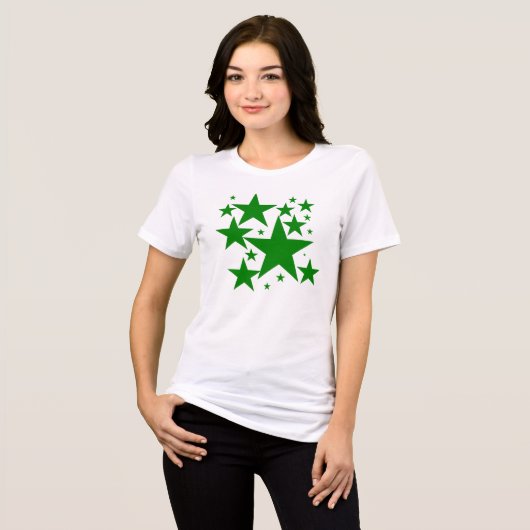 Green Star Design Tri-Blend Shirt (Voorkant volledig)