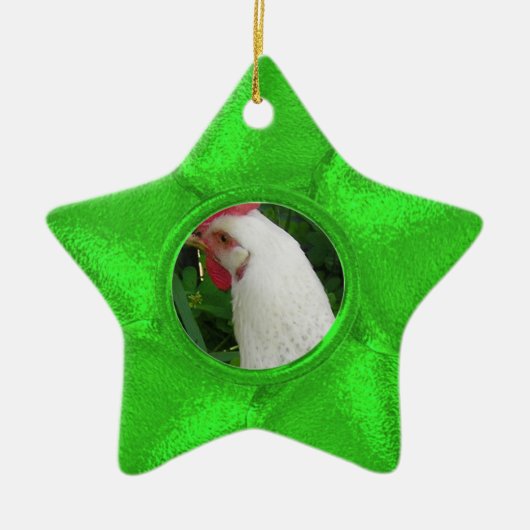 Green Star-fotoversiering Keramisch Ornament (Voorkant)