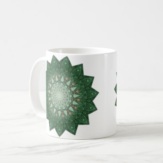 Green Star Mandala Koffiemok (Voorkant links)
