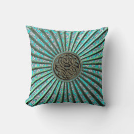 Green Star met Damask en Celtic Knot Pillow Kussen