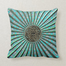 Green Star met Damask en Celtic Knot Pillow