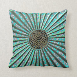 Green Star met Damask en Celtic Knot Pillow Kussen