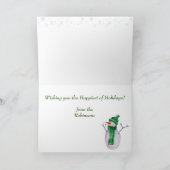 Green Star Pattern en Snowman Kerstmis Feestdagen Kaart (Binnen)