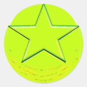Green Star Ronde Sticker (Voorkant)