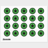 Green Star Ronde Sticker (Vel)