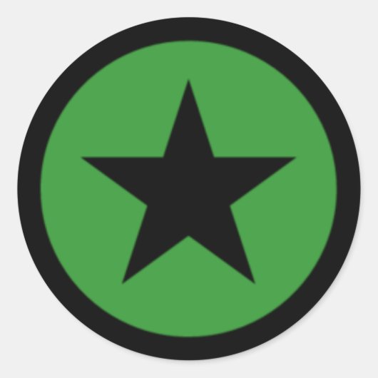 Green Star Ronde Sticker (Voorkant)