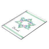 Green Star van David met pastelbloemen tijdschrift Notitieboek (Linkerzijde)
