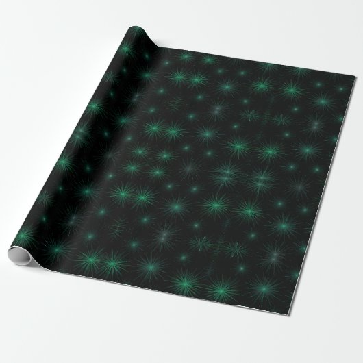 Green Starburst Cadeaupapier (Uitgerold)