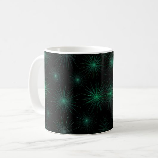 Green Starburst Koffiemok (Voorkant links)